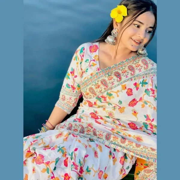 ✅ প্রিমিয়াম হাফসিল্ক শাড়ি।
