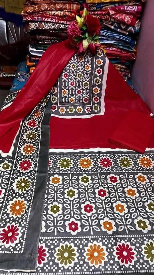 প্রিমিয়াম কোয়ালিটি আনস্ট্রিচ সুতির থ্রি-পিস