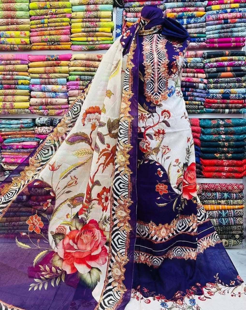 প্রিমিয়াম কোয়ালিটি আনস্ট্রিচ সুতির থ্রি-পিস